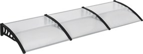 Outsunny 303x96 cm Védő Napellenző Külső Tetőajtókhoz és Ablakokhoz Nap és Eső Ellen Aluminum Ötvözet PP Polikarbonát Átlátszó Támogatással | Aosom