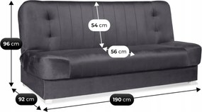 PIANO 2 ágyazható kanapé szürke