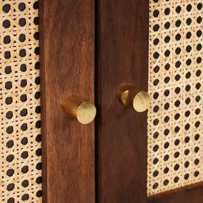 Széf Barna 60 x 33.5 x 75 cm Kanna és tömör mango fa