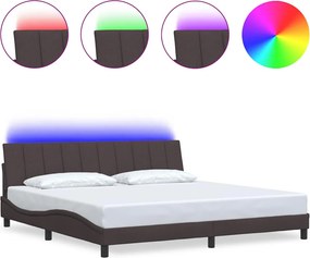 vidaXL sötétbarna szövet ágykeret matrac nélkül Hanko 200 x 200 cm
