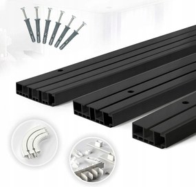 Mennyezeti sĂnfĂŒggöny 2 vĂĄgĂĄnyos Pvc 200 cm bĂ©kĂĄkkal fekete teljes szett