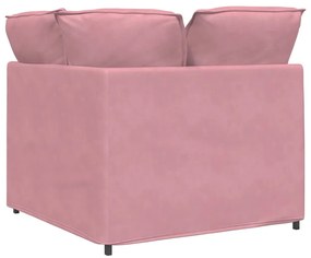 rózsaszín moduláris kanapé sarokmodul párnákkal 100 cm