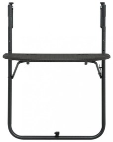 barna rattan hatású műanyag függő erkélyasztal 60x64x83,5 cm