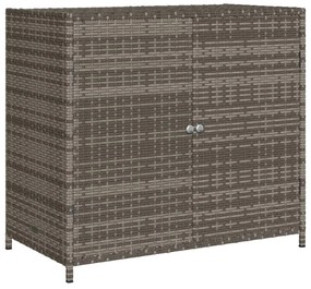 szürke polyrattan kerti tárolószekrény 83x45x76 cm