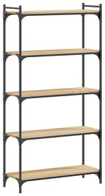 5 szintes sonoma tölgy szerelt fa könyvespolc 80 x 30 x 154 cm