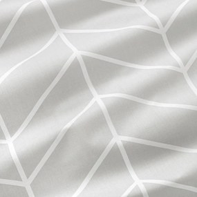 Goldea pamut ágyneműhuzat - cikcakk fehér és szürke 200 x 200 és 2db 70 x 90 cm