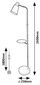 Rabalux 74229 - Állólámpa AZIM 1xE27/40W/230V fekete