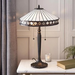 Endon klasszikus tiffany asztali lámpa fargo sötétbarna sokszínű end70935