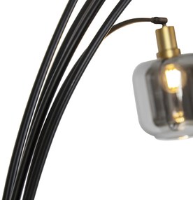 Állólámpa fekete arannyal és füstüveggel 5-lámpás - Zuzanna