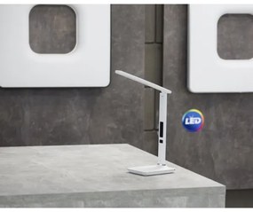 Immax 08934L - LED Asztali lámpa kijelzővel KINGFISHER LED/9W/230V fehér