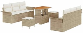 vidaXL Kerti Kanapé Szett párnával tárolóval 9 pcs Beige és krém
