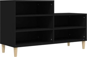 vidaXL fekete szerelt fa cipősszekrény 102x36x60 cm