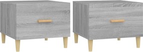vidaXL 2 db szürke sonoma szerelt fa dohányzóasztal 50 x 50 x 40 cm