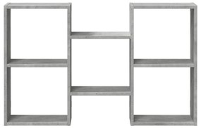 betonszürke szerelt fa fali polc 96 x 18 x 60 cm