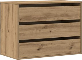 vidaXL kézműves tölgy szerelt fa fiókos sarokszekrény 80 x 41 x 58 cm