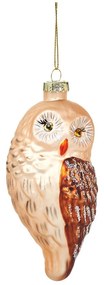 Üveg kézzel készített karácsonyfadísz 13 cm Owl – Sass &amp; Belle