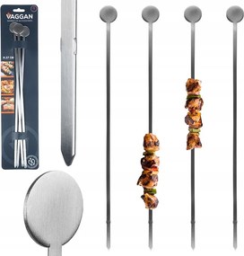 4x Acél Nyárs Acél nyárs pálcika grill nyárs 37 cm