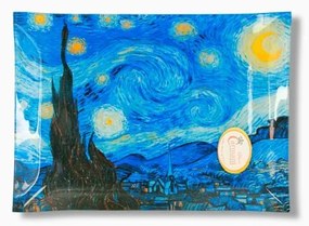 Üvegtányér 20x28cm Van Gogh: Csillagos éj