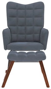 sötétszürke bársony hintaszék ülőkével