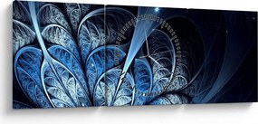 Egy sötétkék virág képe (órával) (90x30 cm)