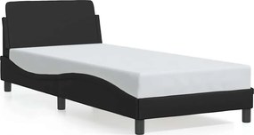 vidaXL fekete műbőr ágykeret Dover 90x200 cm