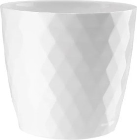 Virágtartó Fedő Műanyag Fehér Cristal 18 CM