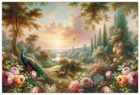 Kép - Pávák a kertben (90x60 cm)