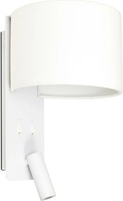 Faro Fold fehér fali lámpa olvasólámpával, E27, IP20, acél/textil