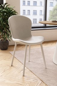 MAZZONI EXPORT FIORA Bézs (Apia 453 szövet) / szürke-bézs váz (cashmere) – MODERN KÁRPITOZOTT CHENILLE SZÉK NAPPALIBA/ÉTKEZŐBE