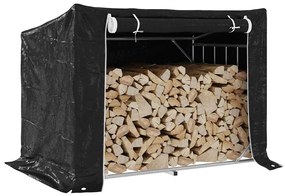 Tűzifa állvány esővédővel 150,5x100,5x110,5 cm horganyzott acél