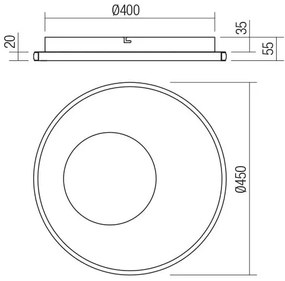 Redo 05-959-LED Dimmelhető mennyezeti lámpa SINTESI LED/45W/230V 3000-6000K + távirányító