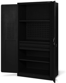 Szerszámos szekrény SZYMON, 920 x 1850 x 500 mm, All Black: fekete