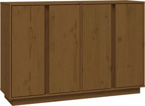 vidaXL mézbarna tömör fenyőfa tálalószekrény 120x35x80 cm