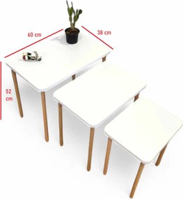Dohányzóasztal, fehér, 60 cm – Peka0015-S