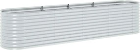 vidaXL ezüstszínű horganyzott acél kerti magaságyás 400 x 80 x 81 cm