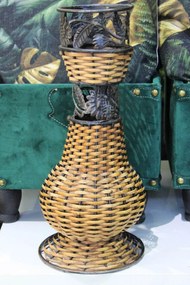 Barna dekoratív rattan váza 43cm