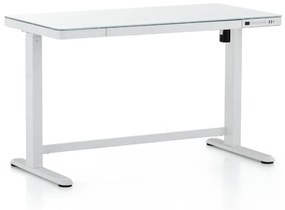 OfficeTech állítható magasságú asztal, 120 x 60 cm, fehér