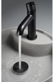 Deante CQS_SU4B-Pultba építhető mosdó csaplyukkal SILIA Ø 36 cm gránit/metál szürke