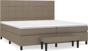 vidaXL tópszínű szövet rugós ágy matraccal 200 x 200 cm