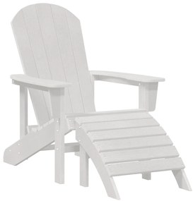 Adirondack szék lábtartóval Fehér HDPE