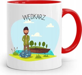 Piros Horgász Bögre Ajándék fényképes nyomtatással