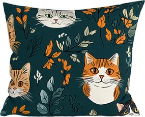 Pamut párnahuzat CATTAMI POLY 45x45 cm, sötétzöld