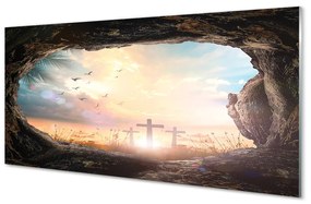 Akrilkép Cave keresztezi a madarak 120x60 cm 2 fogas