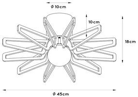Lucide 77184/45/31 - Mennyezeti lámpa ZIDANE 1xE27/15W/230V fehér/barna