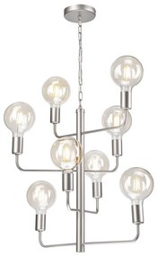 Csillár láncon ORLANDO 8xE27/60W/230V ezüst
