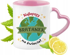 Bögre Árvácska Rózsaszín Szív Alakú Füllel Kávé Ajándék