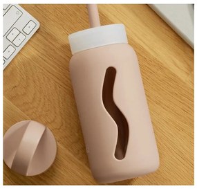 Szilikon szívószál tisztítókefével-fedéllel Tropical Papaya Mini – Muuki