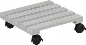 Mobil négyzet alakú virágcserép állvány, nyárfa 30x30x8cm