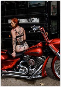 Poszterek 70x100 Hölgy a Harley-n
