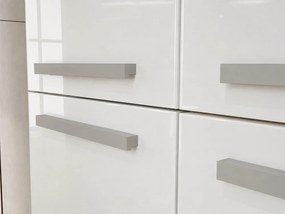 Aldabra 1K DD fürdőszoba szekrény, szennyestartóval, 60x174x30 cm, tölgy- fényes fehér front